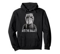 Bite The Bullet Shoebill Stork Humor Pullover Hoodie