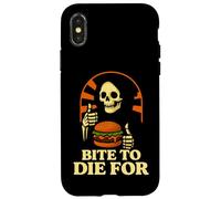 Bite to Die For Burger Grim Reaper Humor Case for iPhone X/XS
