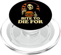 Bite to Die For Burger Grim Reaper Humor PopSockets PopGrip for MagSafe