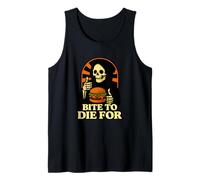 Bite to Die for Burger Grim Reaper Humor Tank Top