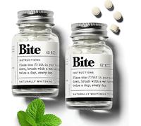 Bite Toothpaste Tablets, Xylitol & 5% Nano Hydroxyapatite for Sensitive Teeth, Fluoride-Free Whitening, Travel Size Dental Care for Adults & Kids, Made in USA, 124 Bits