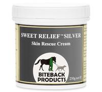 Biteback 'Sweet Relief Silver' Cream - Essential Cream for Horses & Dogs, Antiseptic for Minor Abrasions & Rubs, Ideal First Aid, Silver-Infused for Skin Care & Revival - 250g