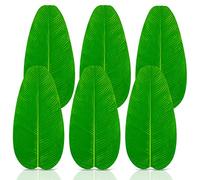 BITEFU Pack of 6 Artificial Banana Leaves Large Artificial Tropical Leaves Green Banana Leaf for Hawaiian Luau Party Home Kitchen Wedding Party Home Decor