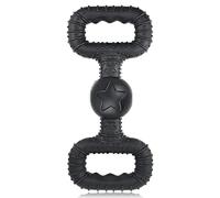 BiteKing Natural Rubber Dog Toys for Medium Aggressive Chewers - Lifetime Replacement - Tough Tug War Dog Toy for Medium Dogs Tooth Clean, Black