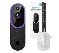 BITEPASS 1080p Video Doorbell Camera Wireless with Ring Chime, AI Human Detection, 2-Way Audio, FHD Live View, 2.4G WiFi, Night Vision, Cloud Storage, Battery Powered, Indoor Outdoor Surveillance