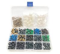 BITEYI Plastic Colorful Safety Eyes with Washers 264 Pcs 6-12mm DIY Craft Eyes for Making Doll,Puppet,Plush Animal Works