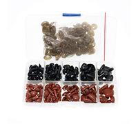 BITEYI Plastic Colorful Safety Smooth Noses with Washers,130 Pcs 8-16mm DIY Craft Noses for Making Doll,Puppet,Plush Animal Works (BlackBrown)