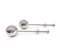 BITEYI Tea Infuser Long-Handled Stainless Steel Ball Shape Push Style Tea Strainer Tea Filter for Loose Leaf Teas (Set of 2)