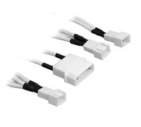 BITFENIX 20cm Molex to 3x 3-Pin Adapter - Sleeved White/White