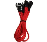 BitFenix 60cm 3-Pin to 3x 3-Pin Adapter - Sleeved Red/Black