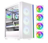 BitFenix Fang Mesh 4 ARGB Fans, High Airflow PC Gaming Case White, GPU Support 360mm, 240 Top/360 Front AIO Support, 4+4 Controller (LED/PWM System) Temper Glass Aura SYNC/Mystic Light/RGB Fusion 2.0