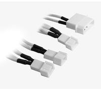 BitFenix Alchemy Molex to 3x 3-Pin 7V Adapter 20cm - sleeved white/white