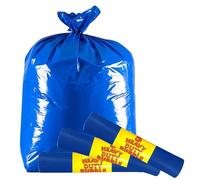 BITFUL Blue Rubble Sacks for Waste Durable Waste Management Bags for Disposal, Landscaping, Renovation, Multipurpose, Heavy-Duty, Tear-Resistant, 50 Litres Capacity (3-Roll-Blue-rubble-sacks-5-FBA)