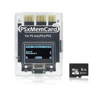 BITFUNX PSxMemCard Gen2 Memory Card - Supports Firmware Upgrade, Unlimited Storage and Sd2psXtd, Includes an 8GB MicroSD Card, High Speed Game Memory Card for PS2/PS1/PS One Console (White)