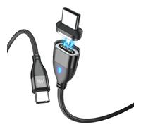 BITHAI 100W USB C Magnetic Fast Charging Cable, 24 Pin Data Transfer Charger for Type C, 3.3ft/1M, Black