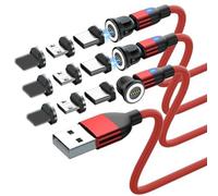 BITHAI 5Pin Magnetic Charging Cable 360 & 180 Magneti c Charging & Data Cable 3Pcs (1.6ft/3.3ft/10ft) 3-in-1 USB Magnet ic Charger Cable 18W Magnetic Phone Charger Cable (1.6FT/3.3FT/10FT)