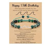 Bithday Gifts for Women Wave Bacelet Beaded Bracelets for Women 40th 50th 60th Birthday Gifts for Her Adjustable Natural Stone Wave Bracelets for Woman Sister Friend Inspirational Get Well Feel Better