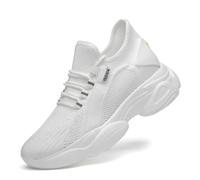 Bitiger Mens Invisible Height Increasing Elevator Shoes - Mesh Lace-up Super Lightweight Casual Trainer Sneakers - 3.15 Inches Taller UK 5 = EU 38