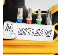 BitMag - Magnetic Bit Holder - for Drills and Drivers - Store Your bits on Your Power Tool, Always to Hand for Fast swapping - Holds 1/4 hex bits - Aluminum Body