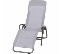 Bito Tilted Lounger Light Grey Steel Anthracite/Textile Cover Garden Sun Chair