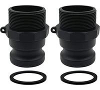 BITOBITOTU 2PCS Camlock Fittings Poly NPT F-150 1-1/2" Type F Standard Couplings Cam lock Fittings Polypropylene Cam Groove Fitting Male Camlock with Male Threads (1.5 inch, Type F)