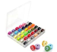 Bitone 36 Pack Pre-Wound Sewing Machine Bobbins Assorted Colours with Bobbin Case | Universal Sewing Thread Accessories for Brother, Janome, Kenmore, Babylock, Elna & Singer
