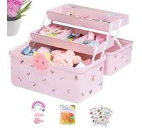Bitong Elegant Medium Storage Box for Hair Accessories, Portable Waterproof Children's Vanity Organizer with Compartments
