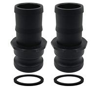 BITOTU 2PCS Camlock Fittings Poly E-200 2" Type E Standard Couplings Cam Lock Fittings Polypropylene Cam Groove Fitting Male Camlock with a Hose Shank(2 inch, Type E)