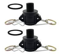 BITOTU 2PCS Camlock Fittings Poly NPT B-150 1-1/2" Type B Standard Couplings Cam lock Fittings Polypropylene Cam Groove Fitting Female Camlock with Male Threads (1.5 inch, Type B)