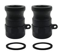 BITOTU 2PCS Camlock Fittings Poly Plastic NPT A-200 2" Type A Standard Couplings Cam Lock Fittings Polypropylene Cam Groove Fitting Male Camlock with Female Threads (2 inch, Type A)