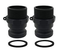 BITOTU 2PCS Camlock Fittings Poly Plastic NPT F-200 2" Type F Standard Couplings Cam lock Fittings Polypropylene Cam Groove Fitting Male Camlock with Male Threads (2 inch, Type F)