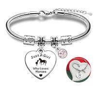 BITOWO Horse Bracelet for Girls Women Funny Equestrian Horsey Horse Lovers Racing Riding Gifts for Women Teenage Girls Age 6 7 8 9-11 12 Pink