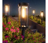 BITPOTT Bright Solar Pathway Lights Outdoor, 8 Pack Solar Powered Garden Lights Waterproof IP65, Auto On/Off Outdoor Light for Lawn Patio Walkway Driveway Decor Landscape Lighting