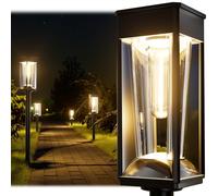 BITPOTT Solar Lights Outdoor Pathway, 4 Pack 2-in-1 Warm&Cool, Bright Solar Path Lights Waterproof IP65, Solar Outside Light Auto On/Off, Long Lasting Light for Yard, Patio, Garden, Landscape Decor