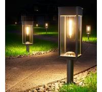 BITPOTT Solar Lights Outdoor Waterproof, 8 Pack Bright Solar Pathway Lights, Auto On/Off Outdoor Light for Yard Landscape Patio Lawn Path Walkway Driveway