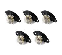 Bitray 1/4" Oval Guitar Input Jack Output Plate Jackplate Socket with Screws for Electric Guitar Replacement 5 PCS (Black)