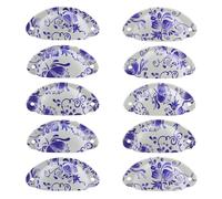 Bitray 10PCS Antique Seashell-Shaped Metal Drawer Pulls Handles - Vintage Kitchen Cabinets Metal Cupboard Furniture Wardrobe Door Medicine Shell Pull Handle (Length: 81mm Width: 35mm, Blue and White)
