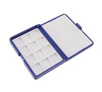 Bitray 12-Well Empty Watercolor Palette Travel Kit For Plein Air, Deep-Blue