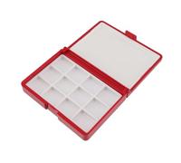 Bitray 12-Well Empty Watercolor Palette Travel Kit For Plein Air, Deep-Red