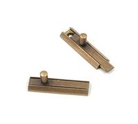 Bitray 2PCS Slide Bolt Latch 2-inch Solid Brass Antique Door Sliding Bolt Bronze Tone Security Slide Bolt