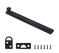 Bitray 6 Inch Slide Bolt Latch of Copper Equipped with Strike Plate&Screws Black Simple Sliding Door Bolt