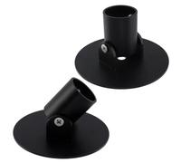 Bitray Adjustable Flange Pole Base, 3.54"/180° Swivel Metal Wall Mount Bracket, Holder Fits 1.02"/26mm Rod with Screws & Expansion Pipe, for Umbrella, Curtain, Flag and Outdoor Support Rods, Black