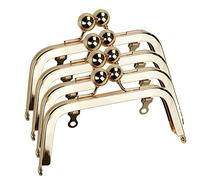 Bitray Kiss Clasp Lock Trapezoid Shape Light Gold Metal Frame Purse Clasp Bag Kiss Clasp Lock for DIY Craft and Purse Making -4pcs