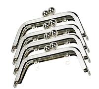 Bitray Kiss Clasp Lock Trapezoid Shape Silver Metal Frame Purse Clasp Bag Kiss Clasp Lock for DIY Craft and Purse Making -4pcs