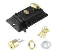 Bitray Night Latch - Traditional Anti-Theft Door Lock, Vintage Wooden Security Lock, Double Insurance, Black