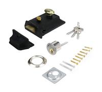 Bitray Night Latch - Traditional Anti-Theft Door Lock, Vintage Wooden Security Lock, Double Insurance, Black