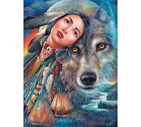 Bits and Pieces - 1000 Piece Jigsaw Puzzle - Dream Age 3+ of the Wolf Maiden, Native American Wolf - by Artist Gloria West - 1000 pc Jigsaw by Bits and Pieces