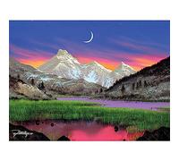 Bits and Pieces - 1000 Piece Jigsaw Puzzle for Adults - 20" x 27" - Evening Magic - 1000 pc Nightime Mountain Landscape Jigsaw by Artist Jon Rattenbury