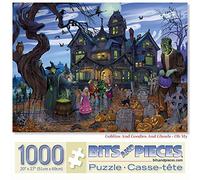 Bits and Pieces - 1000 Piece Jigsaw Puzzle for Adults 51cm x 69cm - Goblins and Goodies and Ghouls - Oh My - 1000 pc Haunted House Halloween Trick or Treat Jigsaw by Artist K. Sean Sulivan
