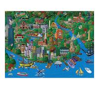 Bits and Pieces - 1000 Piece Jigsaw Puzzle for Adults - Boston City View - Charles River Jigsaw Puzzle by Artist Joseph Burgess, Completed Puzzle Size: 20" x 27"